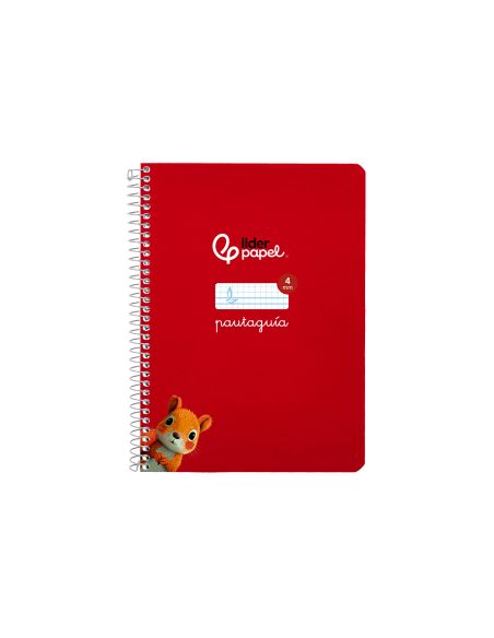 Cuaderno Espiral Liderpapel A5 Pautaguia Tapa Blanda 40H 75Gr Cuadro Pautado 4Mm Color Rojo