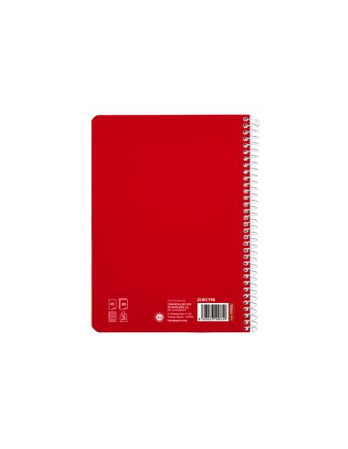 Cuaderno Espiral Liderpapel A5 Pautaguia Tapa Blanda 40H 75Gr Cuadro Pautado 4Mm Color Rojo