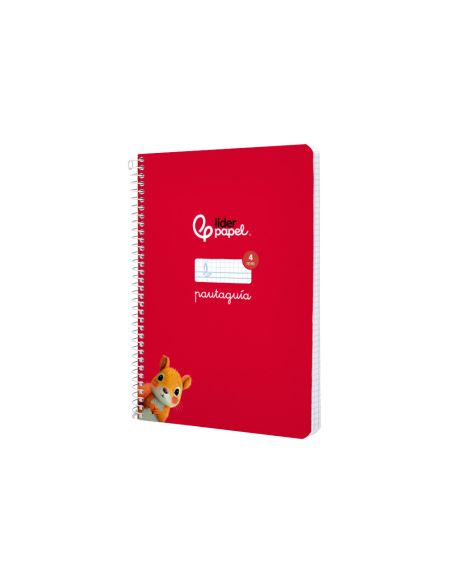 Cuaderno Espiral Liderpapel A5 Pautaguia Tapa Blanda 40H 75Gr Cuadro Pautado 4Mm Color Rojo