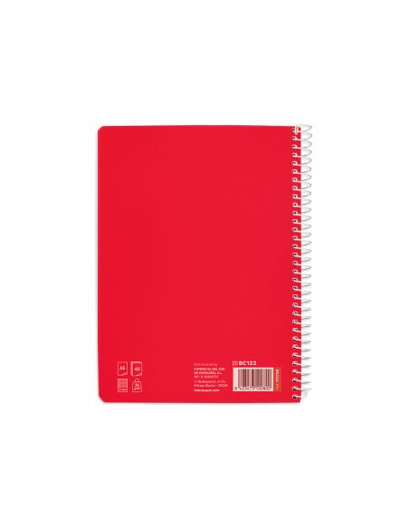 Cuaderno Espiral Liderpapel A5 Pautaguia Tapa Blanda 40H 75Gr Cuadro Pautado 5Mm Color Rojo