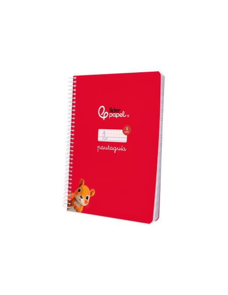 Cuaderno Espiral Liderpapel A5 Pautaguia Tapa Blanda 40H 75Gr Cuadro Pautado 5Mm Color Rojo