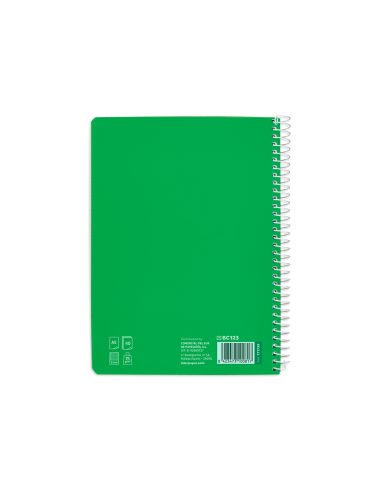 Cuaderno Espiral Liderpapel Din A5 Pautaguia Tapa Blanda 40H 75Gr Cuadro Pautado 5Mm Color Verde