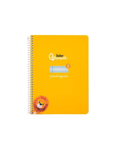 Cuaderno Espiral Liderpapel A5 Pautaguia Tapa Dura 80H 90Gr Cuadro Pautado 3Mm Color Amarillo