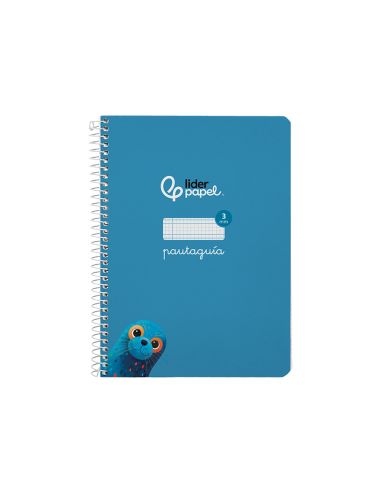Cuaderno Espiral Liderpapel A5 Pautaguia Tapa Dura 80H 90Gr Cuadro Pautado 3Mm Color Azul