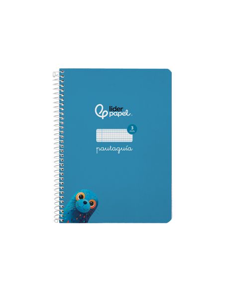 Cuaderno Espiral Liderpapel A5 Pautaguia Tapa Dura 80H 90Gr Cuadro Pautado 3Mm Color Azul