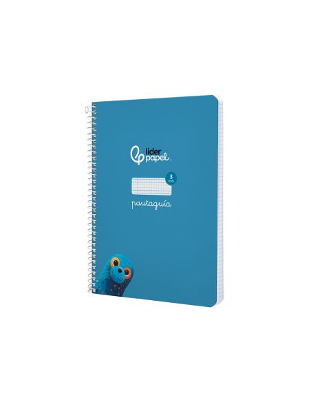 Cuaderno Espiral Liderpapel A5 Pautaguia Tapa Dura 80H 90Gr Cuadro Pautado 3Mm Color Azul