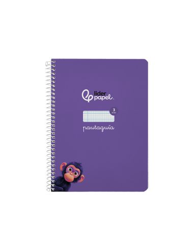 Cuaderno Espiral Liderpapel A5 Pautaguia Tapa Dura 80H 90Gr Cuadro Pautado 3Mm Color Lila