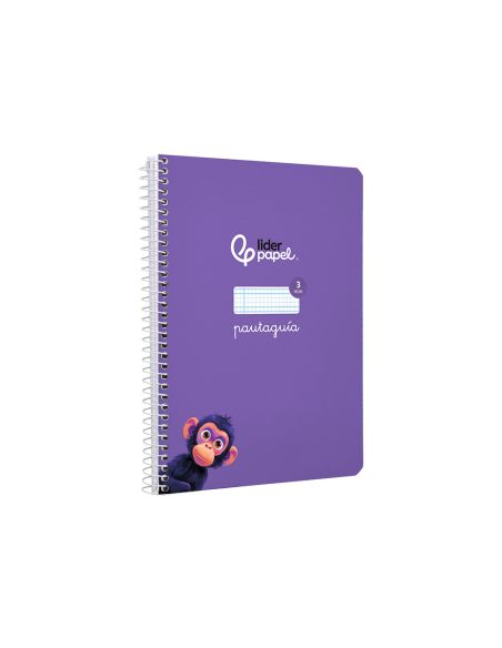 Cuaderno Espiral Liderpapel A5 Pautaguia Tapa Dura 80H 90Gr Cuadro Pautado 3Mm Color Lila