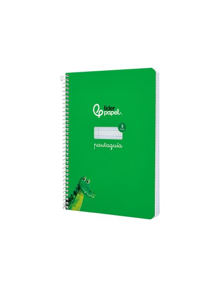 Cuaderno Espiral Liderpapel A5 Pautaguia Tapa Dura 80H 90 Gr Cuadro Pautado 3Mm Color Verde
