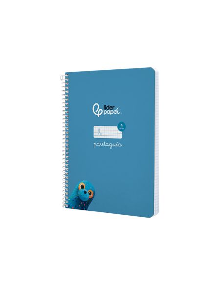 Cuaderno Espiral Liderpapel A5 Pautaguia Tapa Dura 80H 90 Gr Cuadro Pautado 4Mm Color Azul