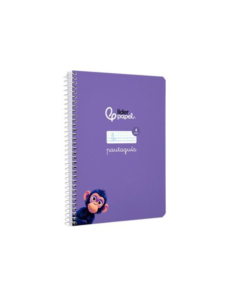 Cuaderno Espiral Liderpapel A5 Pautaguia Tapa Dura 80H 90Gr Cuadro Pautado 4Mm Color Lila|Libreriasalesiana