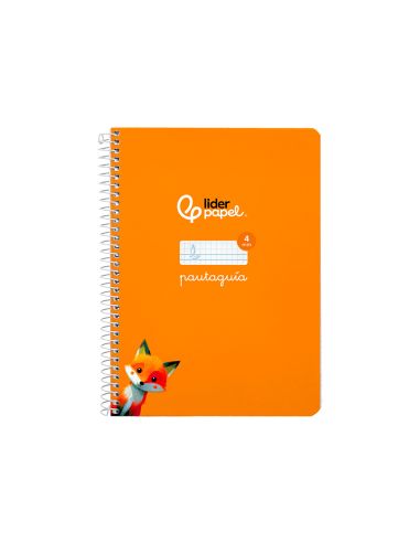 Cuaderno Espiral Liderpapel A5 Pautaguia Tapa Dura 80H 90Gr Cuadro Pautado 4Mm Color Naranja