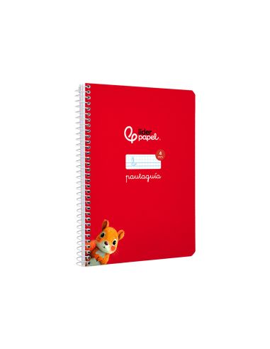 Cuaderno Espiral Liderpapel A5 Pautaguia Tapa Dura 80H 90Gr Cuadro Pautado 4Mm Color Rojo