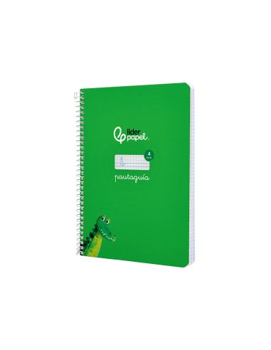 Cuaderno Espiral Liderpapel A5 Pautaguia Tapa Dura 80H 90Gr Cuadro Pautado 4Mm Color Verde