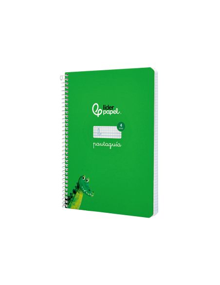 Cuaderno Espiral Liderpapel A5 Pautaguia Tapa Dura 80H 90Gr Cuadro Pautado 4Mm Color Verde