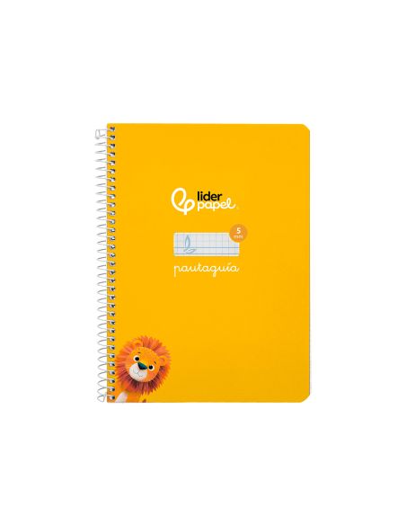 Cuaderno Espiral Liderpapel A5 Pautaguia Tapa Dura 80H 90 Gr Cuadro Pautado 5Mm Color Amarillo