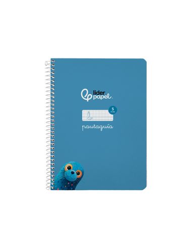 Cuaderno Espiral Liderpapel A5 Pautaguia Tapa Dura 80H 90 Gr Cuadro Pautado 5Mm Color Azul