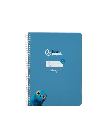 Cuaderno Espiral Liderpapel A5 Pautaguia Tapa Dura 80H 90 Gr Cuadro Pautado 5Mm Color Azul