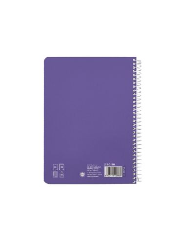 Cuaderno Espiral Liderpapel A5 Pautaguia Tapa Dura 80H 90Gr Cuadro Pautado 5Mm Color Lila|Libreriasalesiana