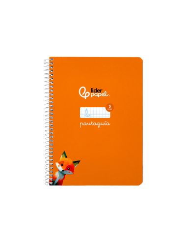 Cuaderno Espiral Liderpapel A5 Pautaguia Tapa Dura 80H 90 Gr Cuadro Pautado 5Mm Color Naranja