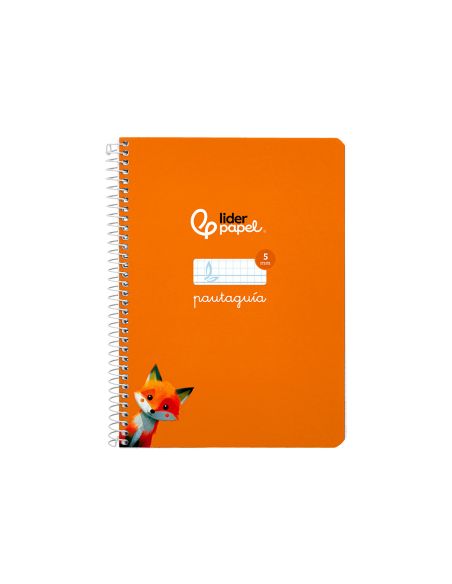 Cuaderno Espiral Liderpapel A5 Pautaguia Tapa Dura 80H 90 Gr Cuadro Pautado 5Mm Color Naranja