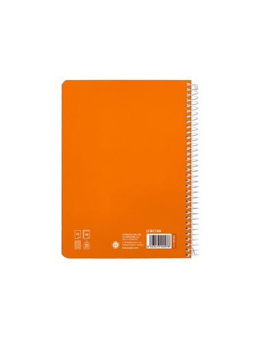 Cuaderno Espiral Liderpapel A5 Pautaguia Tapa Dura 80H 90 Gr Cuadro Pautado 5Mm Color Naranja