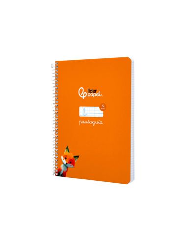 Cuaderno Espiral Liderpapel A5 Pautaguia Tapa Dura 80H 90 Gr Cuadro Pautado 5Mm Color Naranja