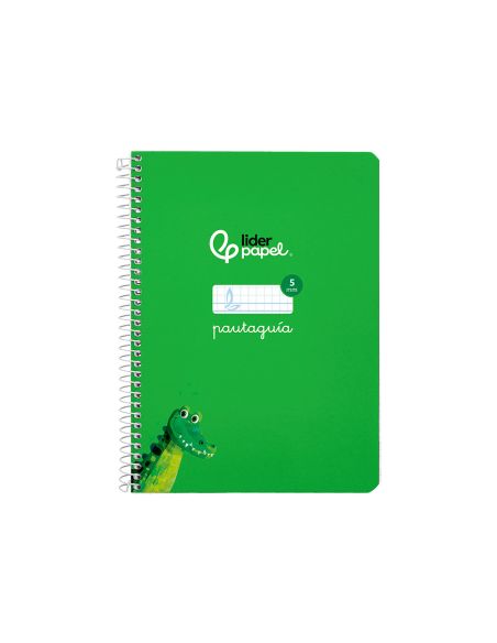 Cuaderno Espiral Liderpapel A5 Pautaguia Tapa Dura 80H 90 Gr Cuadro Pautado 5Mm Color Verde