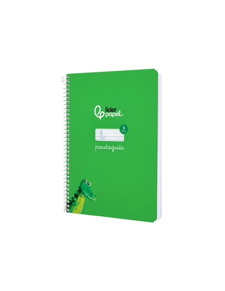 Cuaderno Espiral Liderpapel A5 Pautaguia Tapa Dura 80H 90 Gr Cuadro Pautado 5Mm Color Verde