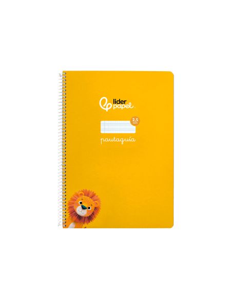 Cuaderno Espiral Liderpapel A4 Pautaguia Tapa Blanda 80H 75Gr Cuadro Pautado 2,5Mm Color Amarillo