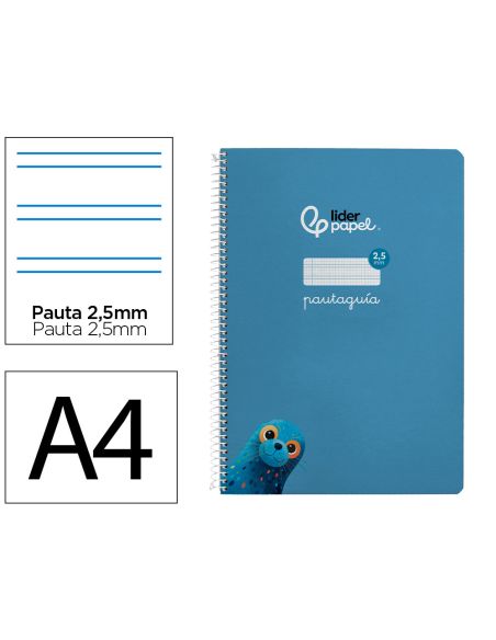 Cuaderno Espiral Liderpapel A4 Pautaguia Tapa Blanda 80H 75Gr Cuadro Pautado 2,5Mm Color Azul
