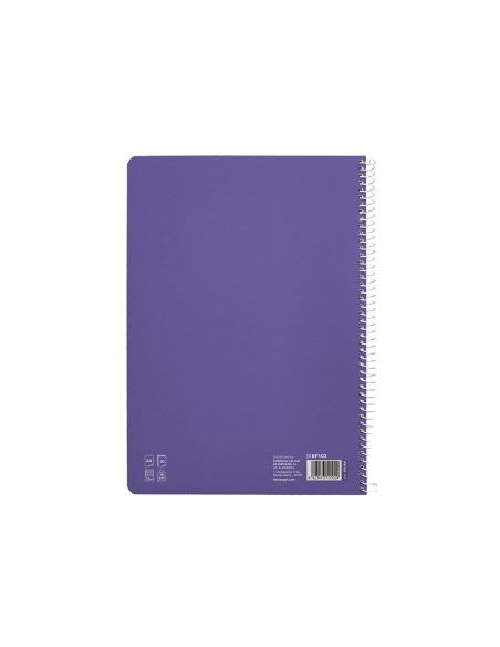 Cuaderno Espiral Liderpapel A4 Pautaguia Tapa Blanda 80H 75Gr Cuadro Pautado 2,5Mm Color Lila