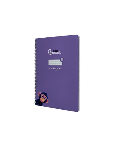 Cuaderno Espiral Liderpapel A4 Pautaguia Tapa Blanda 80H 75Gr Cuadro Pautado 2,5Mm Color Lila
