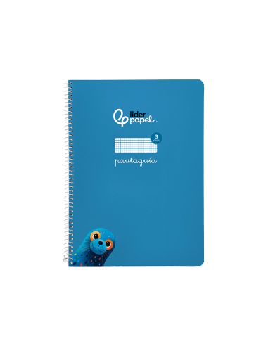 Cuaderno Espiral Liderpapel A4 Pautaguia Tapa Blanda 80H 75Gr Cuadro Pautado 3Mm Color Azul