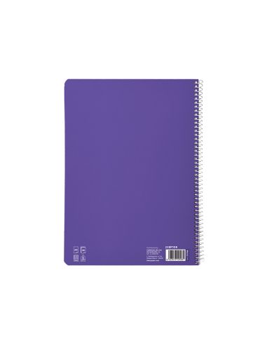 Cuaderno Espiral Liderpapel A4 Pautaguia Tapa Blanda 80H 75Gr Cuadro Pautado 3Mm Color Lila