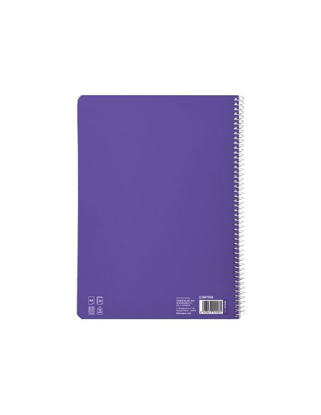 Cuaderno Espiral Liderpapel A4 Pautaguia Tapa Blanda 80H 75Gr Cuadro Pautado 3Mm Color Lila