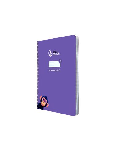 Cuaderno Espiral Liderpapel A4 Pautaguia Tapa Blanda 80H 75Gr Cuadro Pautado 3Mm Color Lila