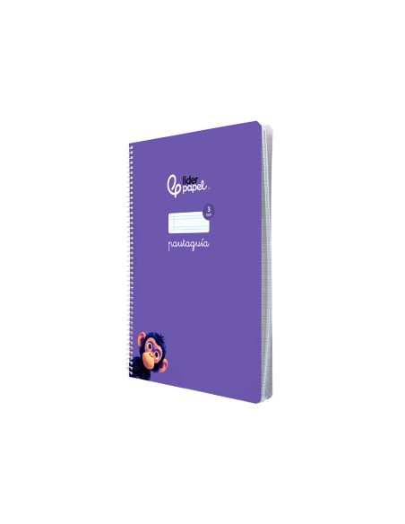 Cuaderno Espiral Liderpapel A4 Pautaguia Tapa Blanda 80H 75Gr Cuadro Pautado 3Mm Color Lila