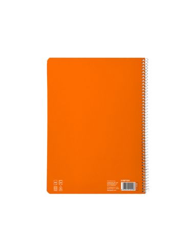 Cuaderno Espiral Liderpapel A4 Pautaguia Tapa Blanda 80H 75Gr Cuadro Pautado 3Mm Color Naranja