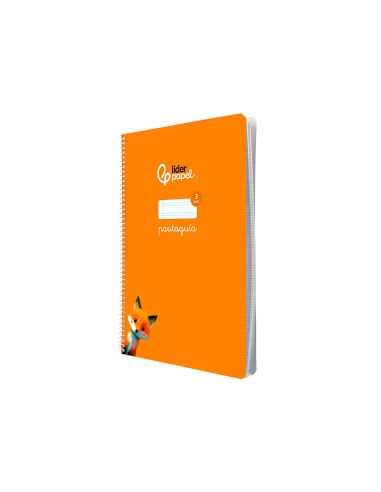 Cuaderno Espiral Liderpapel A4 Pautaguia Tapa Blanda 80H 75Gr Cuadro Pautado 3Mm Color Naranja