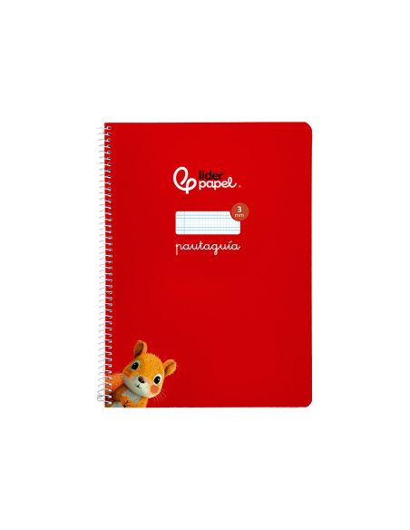 Cuaderno Espiral Liderpapel A4 Pautaguia Tapa Blanda 80H 75Gr Cuadro Pautado 3Mm Color Rojo