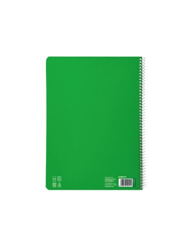 Cuaderno Espiral Liderpapel A4 Pautaguia Tapa Blanda 80H 75Gr Cuadro Pautado 3Mm Color Verde