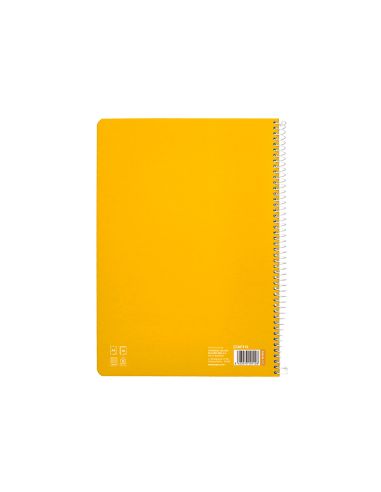 Cuaderno Espiral Liderpapel A4 Pautaguia Tapa Blanda 80H 75Gr Cuadro Pautado 4Mm Color Amarillo