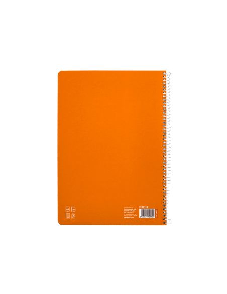 Cuaderno Espiral Liderpapel A4 Pautaguia Tapa Blanda 80H 75Gr Cuadro Pautado 4Mm Color Naranja