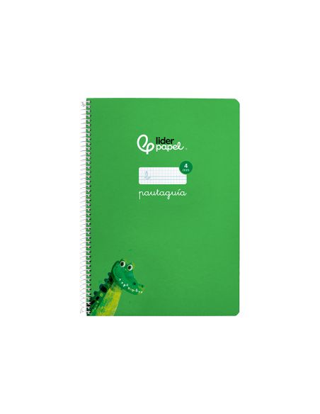 Cuaderno Espiral Liderpapel A4 Pautaguia Tapa Blanda 80H 75Gr Cuadro Pautado 4Mm Color Verde
