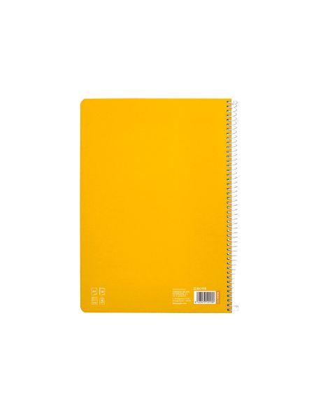 Cuaderno Espiral Liderpapel A4 Pautaguia Tapa Blanda 80H 75Gr Cuadro Pautado 5Mm Color Amarillo