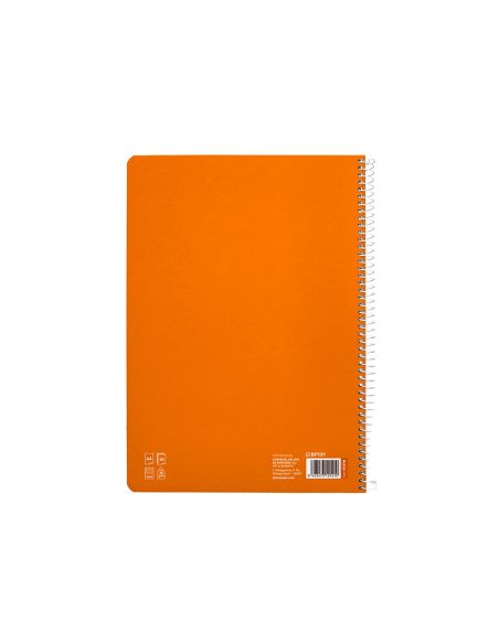 Cuaderno Espiral Liderpapel A4 Pautaguia Tapa Blanda 80H 75Gr Cuadro Pautado 5Mm Color Naranja