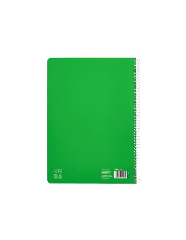 Cuaderno Espiral Liderpapel A4 Pautaguia Tapa Blanda 80H 75Gr Cuadro Pautado 5Mm Color Verde