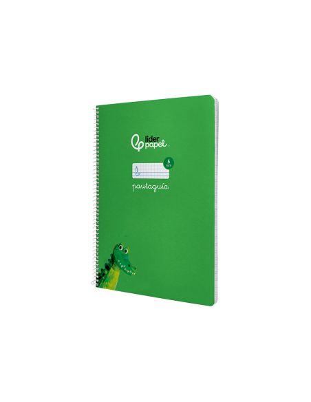 Cuaderno Espiral Liderpapel A4 Pautaguia Tapa Blanda 80H 75Gr Cuadro Pautado 5Mm Color Verde
