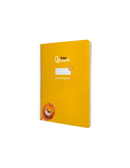 Cuaderno Espiral Liderpapel A4 A4 Pautaguia Tapa Dura 80H 90 Gr Cuadro Pautado 2,5 Mm Color Amarillo